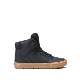 Supra Kids VAIDER COLD WEATHER High Top Shoes Black/Brown | US-10920